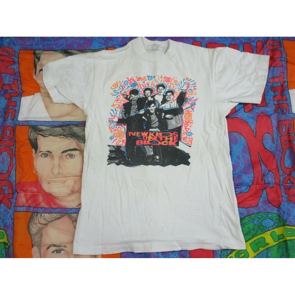 Vintage 1989 1990 NKOTB New Kids On The Block Shirt (S) AOP Backstreet NSYNC VTG
